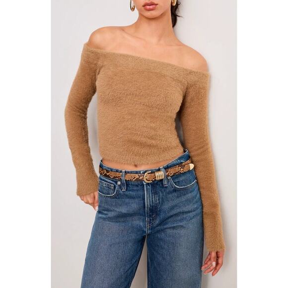 Good American Sweaters - Good American Off the Shoulder Sweater in Warm Caramel 4XL NWT